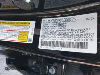 2024 Honda Accord Touring z VIN 1HGCY2F89RA044442, wystawiony jako IAAI lot #41000633 z przebiegiem 17 974 mil mil oraz . Historia ofert i sprzedaży dostępna na DreamBid. Obrazek 9.