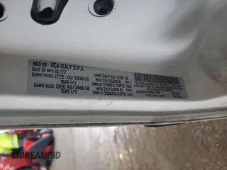 2022 Ram ProMaster City Cargo Tradesman with VIN ZFBHRFAB8N6Y12889, listed as a Copart auction lot 43399235 with Not Provided miles and Salvage Title. Bid and sale history available at DreamBid. Image 13.
