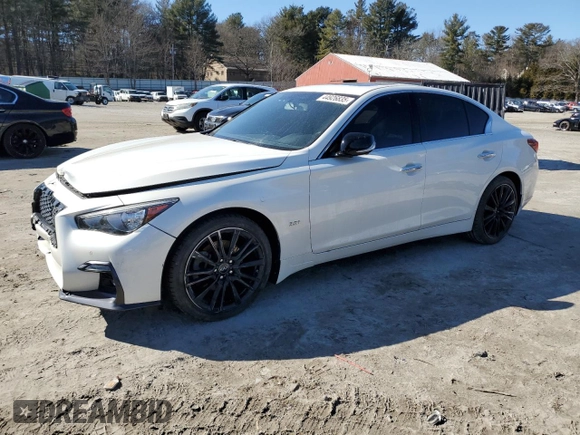 2020 Infiniti Q50 with VIN JN1EV7ARXLM254439, listed as a Copart auction lot 44926835 with 43,146 mi miles and Salvage Title. Bid and sale history available at DreamBid. Image 1.