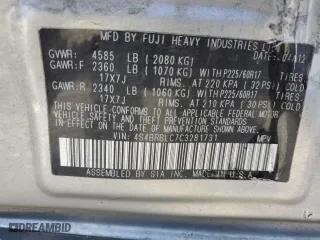 2012 Subaru Outback 2.5i Limited with VIN 4S4BRBLC7C3281731, listed as a Copart auction lot 52781265 with 106,093 mi miles and Salvage Title. Bid and sale history available at carsss.com. Image 14.