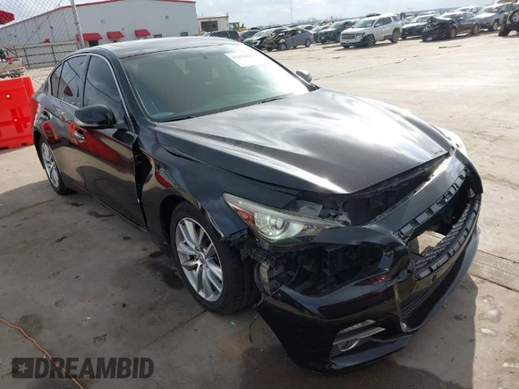 2015 Infiniti Q50 z VIN JN1BV7AP3FM335871, wystawiony jako IAAI lot #41472424 z przebiegiem 127 383 mil mil oraz . Historia ofert i sprzedaży dostępna na DreamBid. Obrazek 1.