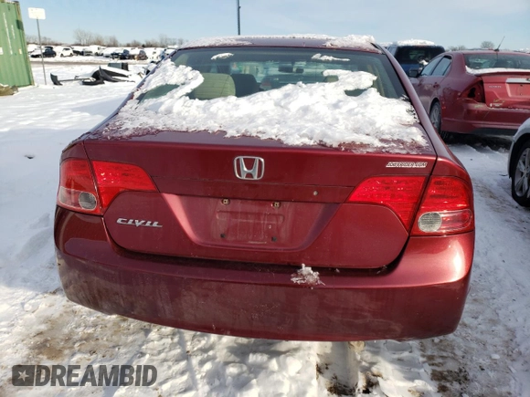 2006 Honda Civic LX z VIN 1HGFA16596L139892, wystawiony jako Copart lot #63172974 z przebiegiem 187 228 mil mil oraz Nie do naprawy • Non repairable. Historia ofert i sprzedaży dostępna na DreamBid. Obrazek 6.