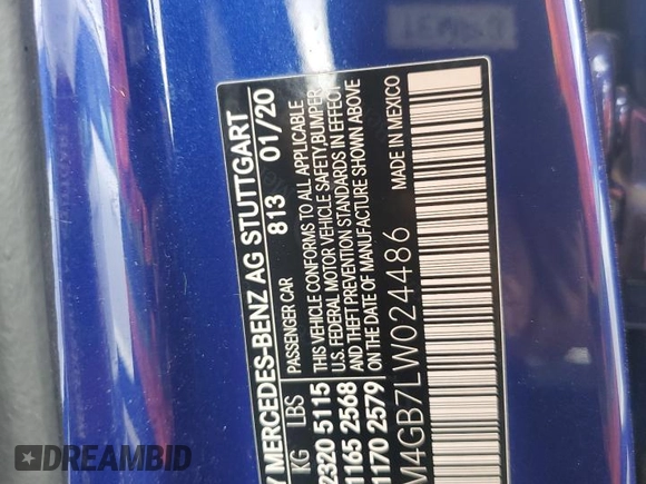 2020 Mercedes-Benz GLB 250 z VIN W1N4M4GB7LW024486, wystawiony jako Copart lot #47861595 z przebiegiem Nie podano mil oraz Tytuł czysty. Historia ofert i sprzedaży dostępna na DreamBid. Obrazek 14.