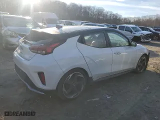 2019 Hyundai Veloster Turbo R-Spec with VIN KMHTH6AB7KU013196, listed as a Copart auction lot 46281785 with 117,555 mi miles and Salvage Title. Bid and sale history available at carsss.com. Image 3.