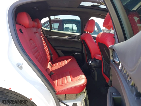 2023 Alfa Romeo Stelvio Ti with VIN ZASPAKBN4P7D63524, listed as a IAAI auction lot 41626631 with 37,731 mi miles. Bid and sale history available at carsss.com. Image 8.