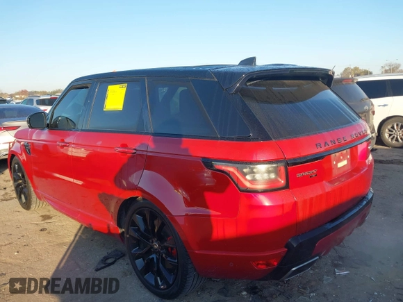 2021 Land Rover Range Rover Sport HST with VIN SALWS2RU3MA749552, listed as a IAAI auction lot 41119636 with 34,566 mi miles. Bid and sale history available at carsss.com. Image 3.