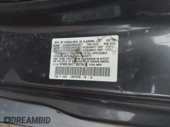 2015 Honda Odyssey LX с VIN 5FNRL5H21FB078427, выставлен на аукционе IAAI как лот 42000305 с пробегом Не указан миль и . История ставок и продаж доступна на DreamBid. Изображение 9.