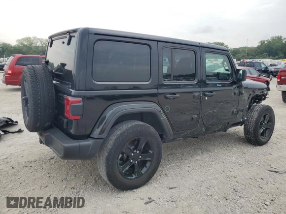 2021 Jeep Wrangler Unlimited Sahara Altitude with VIN 1C4HJXEGXMW671418, listed as a Copart auction lot 68116854 with 38,680 mi miles and Salvage title. Bid and sale history available at DreamBid. Image 3.