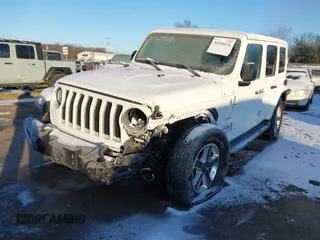 2021 Jeep Wrangler Unlimited Sahara with VIN 1C4HJXEG2MW827385, listed as a IAAI auction lot 41534476 with 29,489 mi miles and . Bid and sale history available at DreamBid. Image 6.