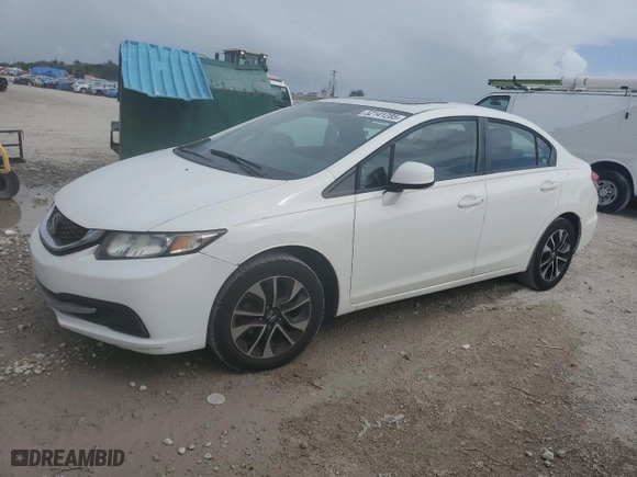 2013 Honda Civic Sdn EX with VIN 2HGFB2F8XDH535918, listed as a Copart auction lot 52141285 with 125,360 mi miles and Salvage Title. Bid and sale history available at carsss.com. Image 1.