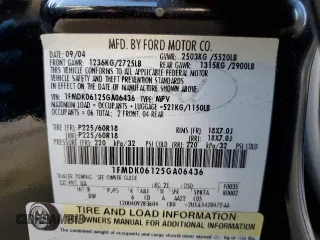 2005 Ford Freestyle Limited with VIN 1FMDK06125GA06436, listed as a Copart auction lot 88996465 with 105,144 mi miles and Salvage Title. Bid and sale history available at carsss.com. Image 14.