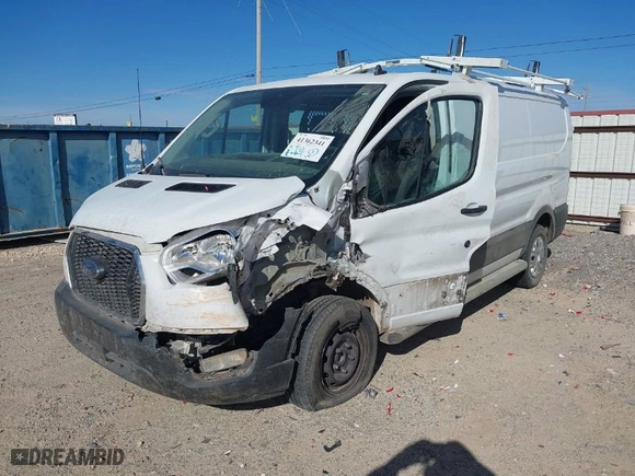 2021 Ford Transit Cargo Van with VIN 1FTBR1Y82MKA24535, listed as a IAAI auction lot 41362341 with 1 mi miles. Bid and sale history available at carsss.com. Image 2.
