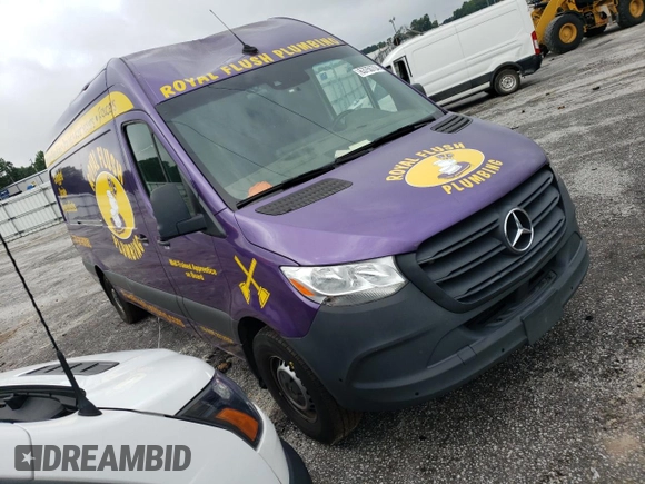 2021 Mercedes-Benz Sprinter Cargo with VIN W1Y4ECHY1MT067009, listed as a Copart auction lot 63750704 with 78,029 mi miles and Salvage Title. Bid and sale history available at carsss.com. Image 4.