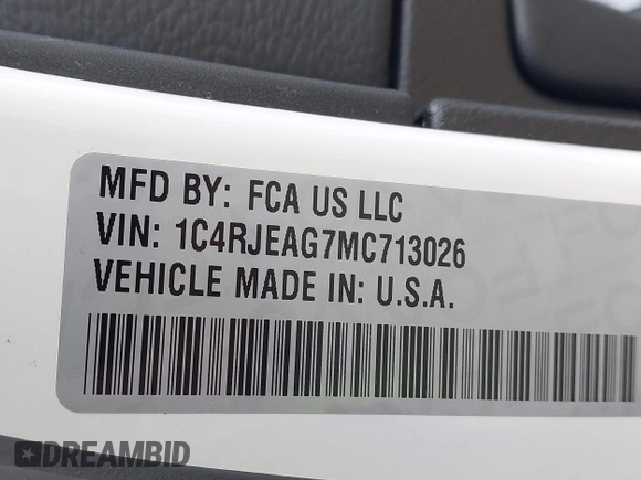 2021 Jeep Grand Cherokee Laredo E with VIN 1C4RJEAG7MC713026, listed as a IAAI auction lot 42010894 with 37,336 mi miles and . Bid and sale history available at DreamBid. Image 9.