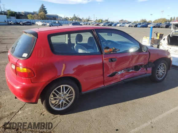 1993 Honda Civic CX with VIN 2HGEH2357PH500956, listed as a Copart auction lot 77437544 with 165,967 mi miles and Salvage Title. Bid and sale history available at DreamBid. Image 3.