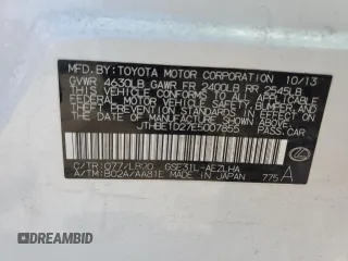 2014 Lexus IS 350 z VIN JTHBE1D27E5007855, wystawiony jako Copart lot #56554924 z przebiegiem Nie podano mil oraz Nie do naprawy • Non repairable. Historia ofert i sprzedaży dostępna na DreamBid. Obrazek 12.