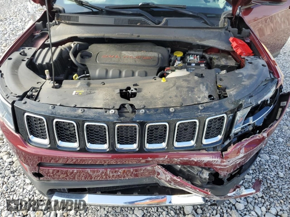2021 Jeep Compass Limited with VIN 3C4NJDCB2MT504338, listed as a Copart auction lot 55985595 with 19,735 mi miles and Salvage Title. Bid and sale history available at DreamBid. Image 12.