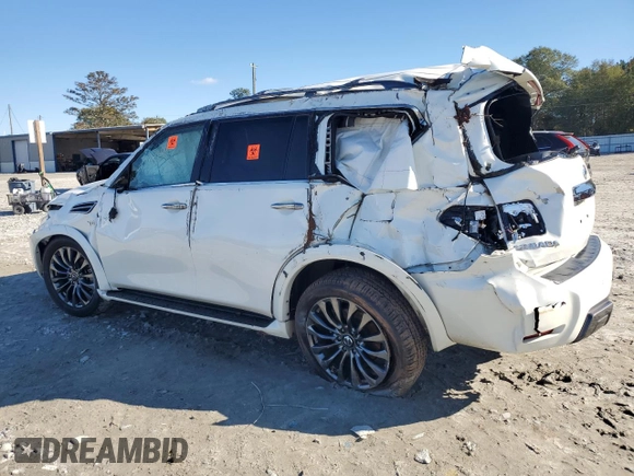 2020 Nissan Armada Platinum with VIN JN8AY2NFXL9361522, listed as a Copart auction lot 80917344 with Not Provided miles and Salvage Title. Bid and sale history available at carsss.com. Image 2.