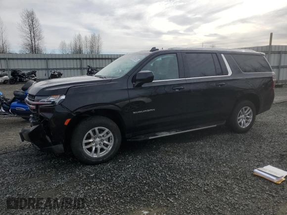 2023 Chevrolet Suburban LT with VIN 1GNSCCKD3PR125671, listed as a Copart auction lot 46734575 with 158,217 mi miles and Salvage title. Bid and sale history available at DreamBid. Image 1.