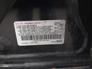 2007 Mitsubishi Outlander XLS z VIN JA4MT41X87Z001991, wystawiony jako IAAI lot #42200951 z przebiegiem 202 866 mil mil oraz . Historia ofert i sprzedaży dostępna na DreamBid. Obrazek 9.