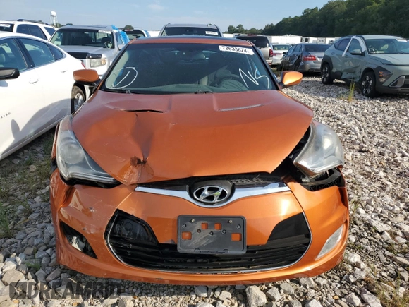 2012 Hyundai Veloster w/Red Int with VIN KMHTC6AD9CU044547, listed as a Copart auction lot 72633624 with 69,261 mi miles and Salvage title. Bid and sale history available at DreamBid. Image 5.