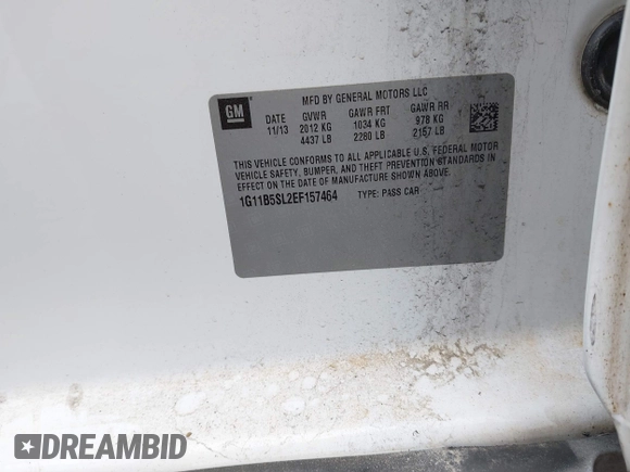 2014 Chevrolet Malibu LS with VIN 1G11B5SL2EF157464, listed as a IAAI auction lot 42224933 with 182,202 mi miles and . Bid and sale history available at DreamBid. Image 9.