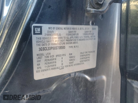 2008 Saturn VUE XE with VIN 3GSCL33P68S708583, listed as a Copart auction lot 47840145 with 218,109 mi miles and Salvage Title. Bid and sale history available at carsss.com. Image 15.