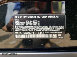 2023 BMW i4 eDrive40 with VIN WBY73AW07PFR11452, listed as a Copart auction lot 58531143 with 25 mi miles. Bid and sale history available at carsss.com. Image 14.
