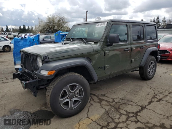 2022 Jeep Wrangler Unlimited Willys with VIN 1C4HJXDM4NW195983, listed as a Copart auction lot 48245114 with 21,920 mi miles and . Bid and sale history available at DreamBid. Image 1.