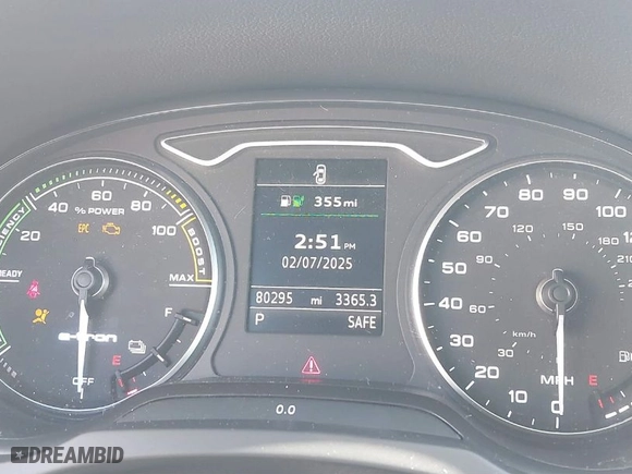 2017 Audi A3 Sportback e-tron Premium with VIN WAUUPBFF6HA080315, listed as a IAAI auction lot 41539464 with 80,295 mi miles. Bid and sale history available at carsss.com. Image 7.