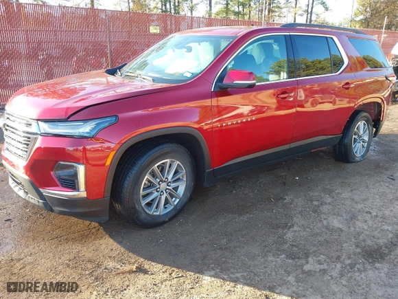 2023 Chevrolet Traverse LT Cloth with VIN 1GNERGKW1PJ145114, listed as a IAAI auction lot 41162092 with 49,563 mi miles. Bid and sale history available at carsss.com. Image 2.