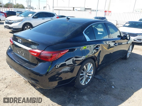2021 Infiniti Q50 3.0t LUXE with VIN JN1EV7BP8MM700070, listed as a IAAI auction lot 41713519 with 75,333 mi miles. Bid and sale history available at carsss.com. Image 4.