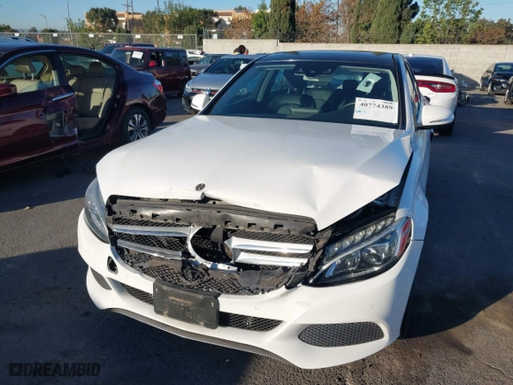 2015 Mercedes-Benz C-Class C 300 with VIN 55SWF4JB3FU074019, listed as a IAAI auction lot 40774389 with 104,091 mi miles. Bid and sale history available at carsss.com. Image 6.