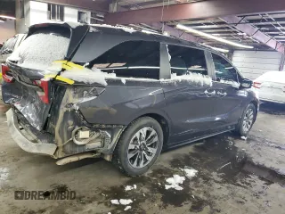 2021 Honda Odyssey EX-L with VIN 5FNRL6H76MB008520, listed as a Copart auction lot 45881615 with 45,964 mi miles and Salvage Title. Bid and sale history available at DreamBid. Image 3.