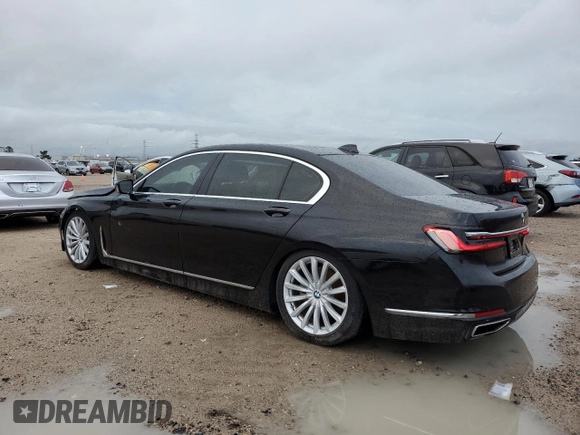 2020 BMW 7 Series 740i with VIN WBA7T2C07LGL17103, listed as a Copart auction lot 54065375 with 53,598 mi miles and Salvage Title. Bid and sale history available at carsss.com. Image 2.