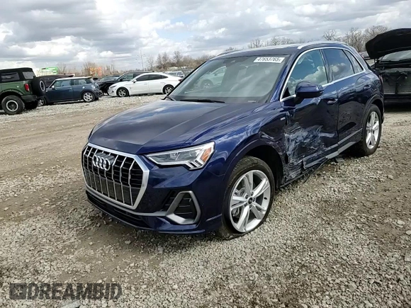 2023 Audi Q3 S line Premium Plus with VIN WA1EECF33P1037116, listed as a Copart auction lot 47653765 with 5,702 mi miles and Salvage title. Bid and sale history available at DreamBid. Image 11.