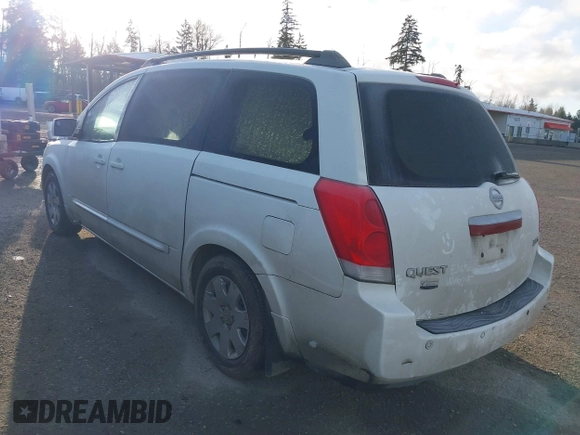 2005 Nissan Quest SE with VIN 5N1BV28U75N111972, listed as a IAAI auction lot 41781725 with 165,176 mi miles. Bid and sale history available at carsss.com. Image 3.