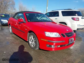 2006 Saab 9-3 with VIN YS3FD79YX66008055, listed as a IAAI auction lot 41445458 with 107,398 mi miles. Bid and sale history available at carsss.com. Image 1.