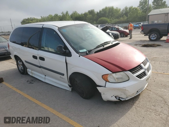 2007 Dodge Grand Caravan SE with VIN 1D4GP24E87B176680, listed as a Copart auction lot 64906593 with Not Provided miles and Salvage Title. Bid and sale history available at DreamBid. Image 4.