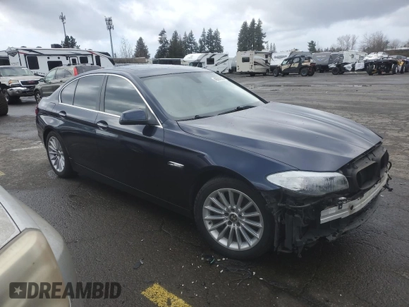2013 BMW 5 Series 535i with VIN WBAFR7C5XDC820006, listed as a Copart auction lot 46707355 with 126,924 mi miles and Salvage Title. Bid and sale history available at DreamBid. Image 4.