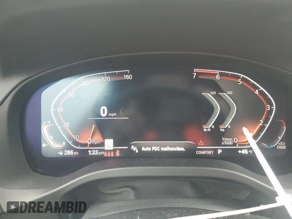 2021 BMW X3 xDrive30i with VIN 5UXTY5C0XM9F26203, listed as a Copart auction lot 44698984 with 37,923 mi miles and Non Repairable. Bid and sale history available at DreamBid. Image 12.