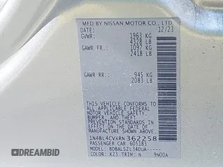2024 Nissan Altima SR z VIN 1N4BL4CVXRN362258, wystawiony jako IAAI lot #42346465 z przebiegiem 40 265 mil mil oraz . Historia ofert i sprzedaży dostępna na DreamBid. Obrazek 9.