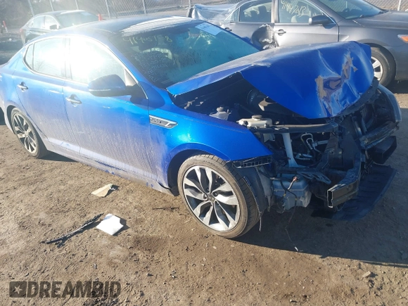 2015 Kia Optima SX Turbo with VIN 5XXGR4A66FG416821, listed as a IAAI auction lot 41465168 with 141,599 mi miles. Bid and sale history available at carsss.com. Image 1.