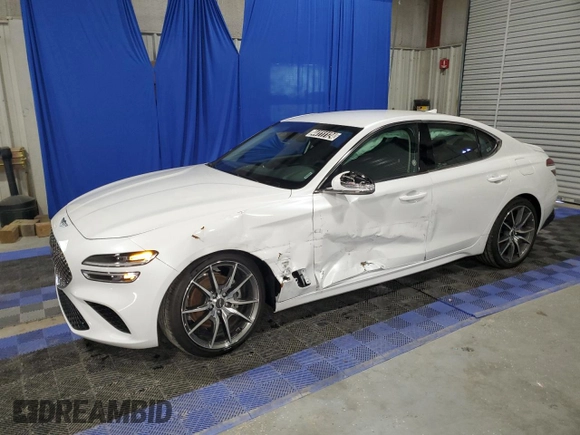 2023 Genesis G70 2.0T with VIN KMTG34TAXPU131832, listed as a Copart auction lot 44111124 with 3,203 mi miles and Non Repairable. Bid and sale history available at DreamBid. Image 1.