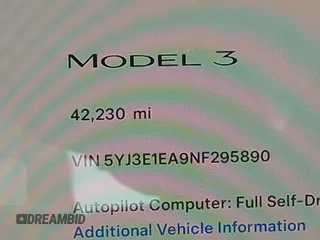 2022 Tesla Model 3 with VIN 5YJ3E1EA9NF295890, listed as a IAAI auction lot 41175917 with 42,230 mi miles and . Bid and sale history available at DreamBid. Image 16.