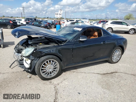 2002 Lexus SC 430 with VIN JTHFN48Y320020970, listed as a Copart auction lot 59332975 with 148,346 mi miles and Salvage title. Bid and sale history available at DreamBid. Image 1.