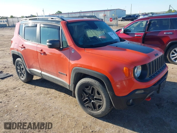 2018 Jeep Renegade Trailhawk z VIN ZACCJBCB6JPH44846, wystawiony jako IAAI lot #42320847 z przebiegiem 103 004 mil mil oraz . Historia ofert i sprzedaży dostępna na DreamBid. Obrazek 1.