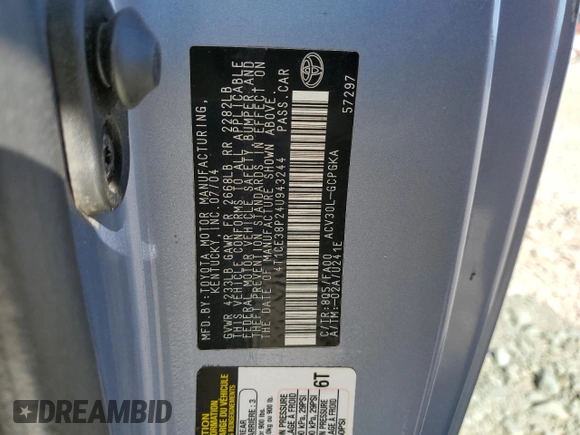 2004 Toyota Solara SE with VIN 4T1CE38P24U943244, listed as a Copart auction lot 75314964 with Not Provided miles and Salvage Title. Bid and sale history available at DreamBid. Image 12.