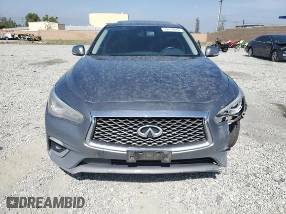 2019 Infiniti Q50 Luxe with VIN JN1EV7AP1KM542816, listed as a Copart auction lot 59216945 with 64,029 mi miles and Salvage title. Bid and sale history available at DreamBid. Image 5.