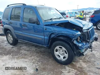 2005 Jeep Liberty Sport with VIN 1J4GL48K45W599048, listed as a IAAI auction lot 41603457 with 107,781 mi miles. Bid and sale history available at carsss.com. Image 1.